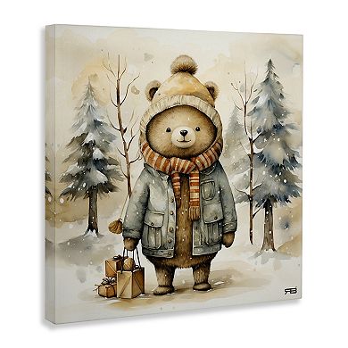 Stupell Home Decor Bear in Snowy Forest Canvas