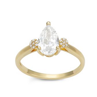 10k Gold Diamond Accent & Lab-Created White Sapphire Ring