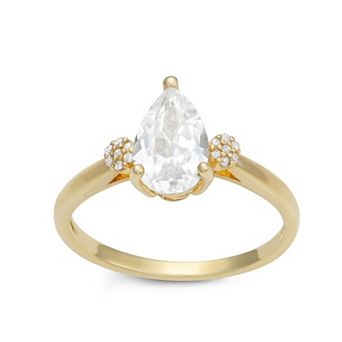 LeRose by Lexi and Rose 10k Gold Diamond Accent & Lab-Created White Sapphire Ring