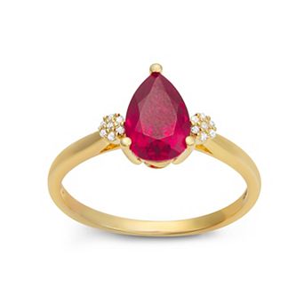 LeRose by Lexi and Rose 10k Gold Diamond Accent & Lab-Created Ruby Ring