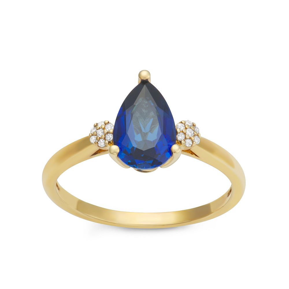 LeRose by Lexi and Rose 10k Gold Diamond Accent & Lab-Created Sapphire ...