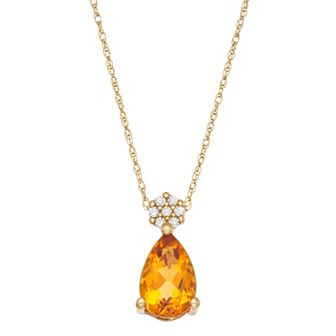 LeRose by Lexi and Rose 10k Gold Diamond Accent & Gemstone Pendant Necklace