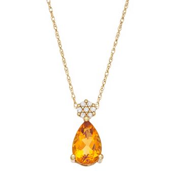 LeRose by Lexi and Rose 10k Gold Diamond Accent & Gemstone Pendant Necklace