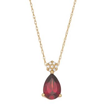 LeRose by Lexi and Rose 10k Gold Diamond Accent & Gemstone Pendant Necklace