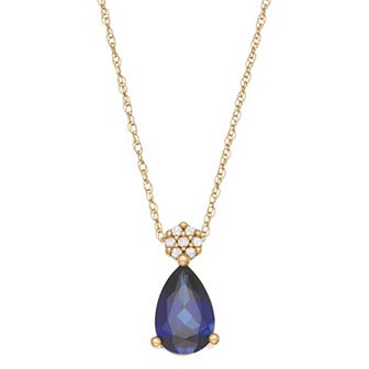 LeRose by Lexi and Rose 10k Gold Diamond Accent & Lab-Created Ruby Pendant Necklace