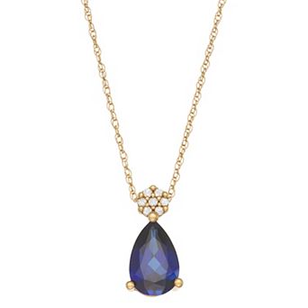 LeRose by Lexi and Rose 10k Gold Diamond Accent & Lab-Created Ruby Pendant Necklace