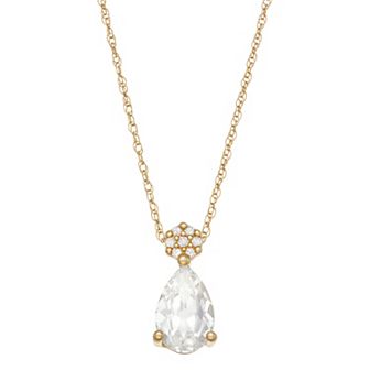 LeRose by Lexi and Rose 10k Gold Diamond Accent & Lab-Created Ruby Pendant Necklace