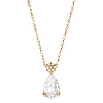 LeRose by Lexi and Rose 10k Gold Diamond Accent & Lab-Created Ruby Pendant Necklace