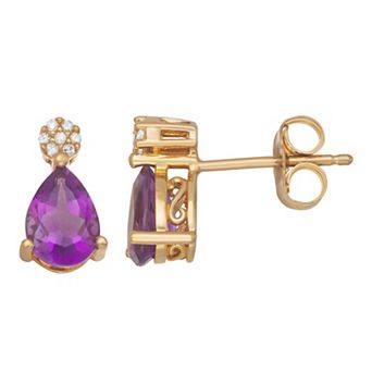 LeRose by Lexi and Rose 10k Gold Diamond Accent & Gemstone Earrings