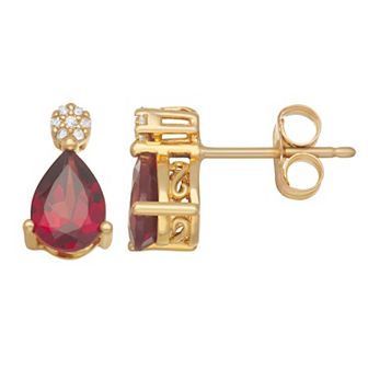 10k Gold Diamond Accent & Gemstone Earrings