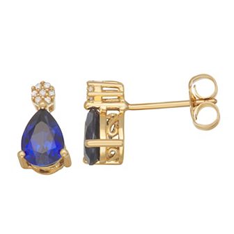 LeRose by Lexi and Rose 10k Gold Diamond Accent & Lab-Created Gemstone Earrings