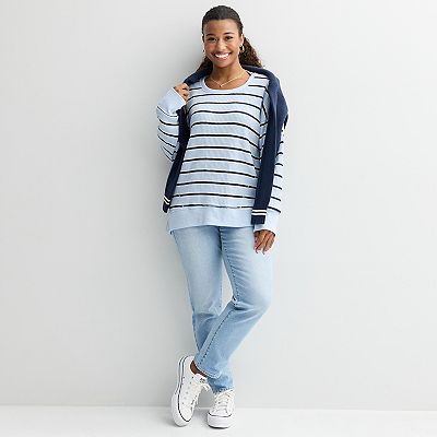 Juniors' SO® Cozy Oversized Waffle Scoop Neck Top