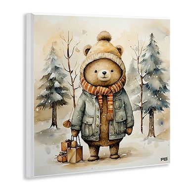 Stupell Home Decor Bear in Snowy Forest Wall Plaque