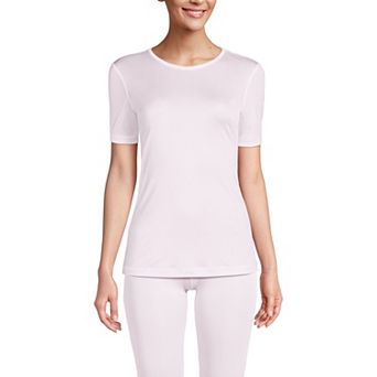 Women's Lands' End Silk Interlock Short Sleeve Crewneck Thermal Pajama Top
