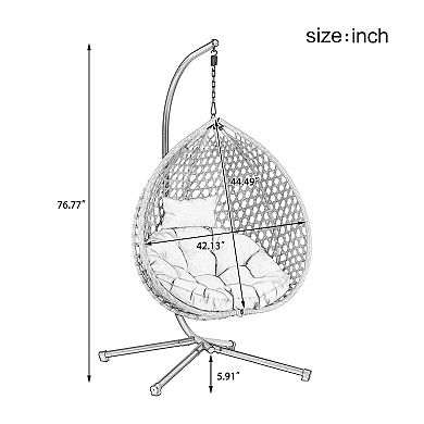 Merax Versatile Hanging Egg Chair for Indoor and Outdoor Use