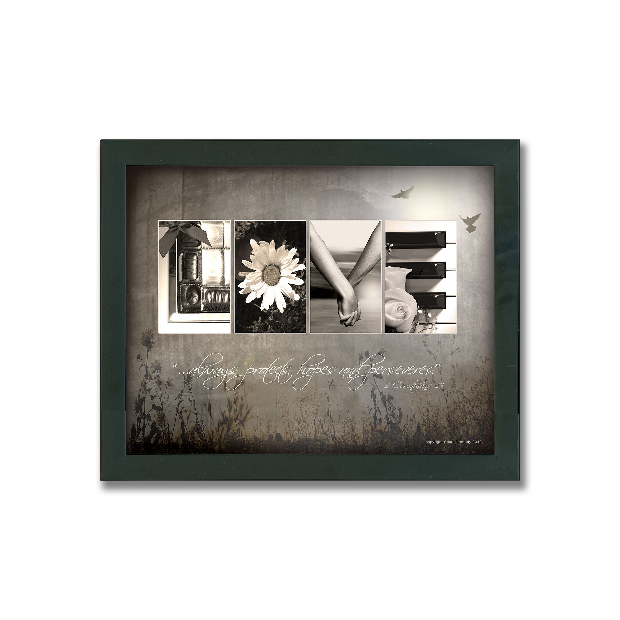 Love Letters Framed Canvas Art, Multicolor