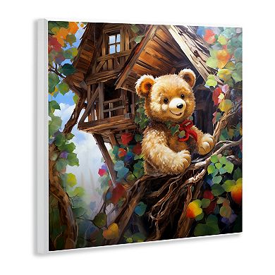 Stupell Home Decor Happy Bear in Tree House Wall Plaque