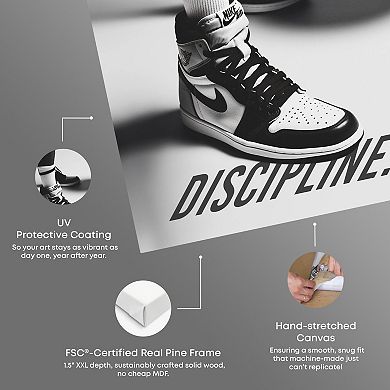 Notoriart Discipline Sneakers Canvas Wall Art