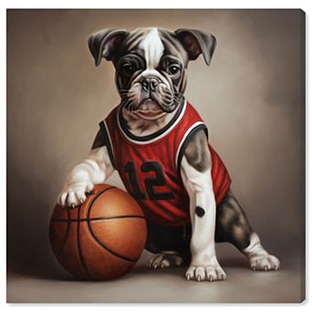 Notoriart Basketball Icon Pup Canvas Wall Art