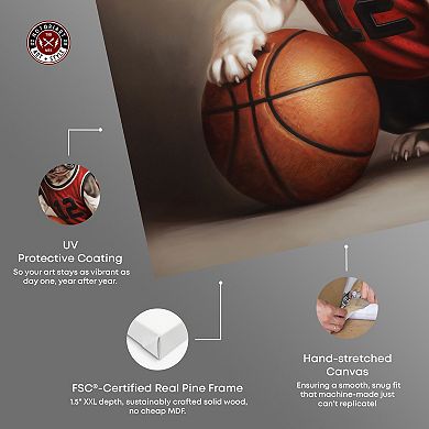 Notoriart Basketball Icon Pup Canvas Wall Art