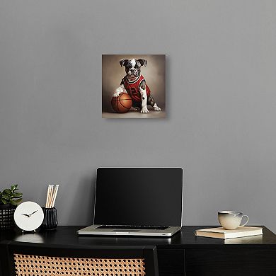 Notoriart Basketball Icon Pup Canvas Wall Art