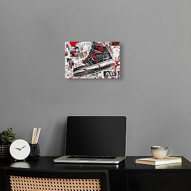 Notoriart Splatter Sneaker Collage Abstract Canvas Wall Art