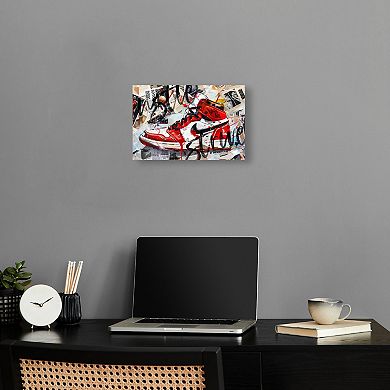 Notoriart Newspaper Clipping Sneaker Abstract Canvas Wall Art