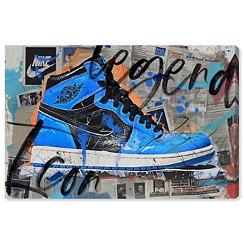 Notoriart Newspaper Clipping Sneaker II Abstract Canvas Wall Art
