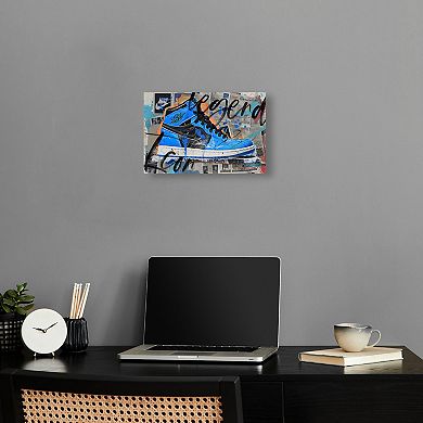 Notoriart Newspaper Clipping Sneaker II Abstract Canvas Wall Art