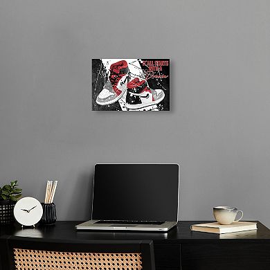 Notoriart Shining Black And Red Style Dream Sneakers Abstract Canvas Wall Art