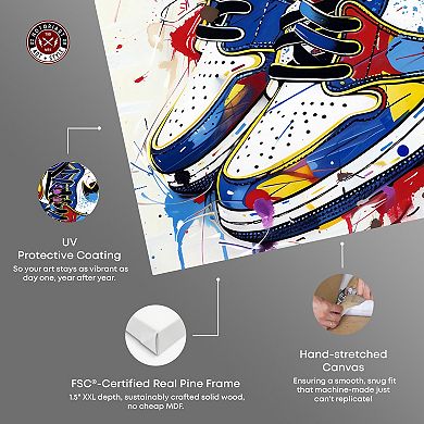 Notoriart Fun Splatter Sneakers Canvas Wall Art