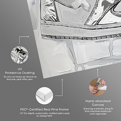 Notoriart Metallic Sneaker Abstract Canvas Wall Art