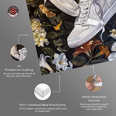 Notoriart Sneakers In A Garden Canvas Wall Art