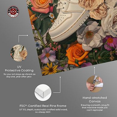 Notoriart Floral Gala Sneaker Canvas Wall Art