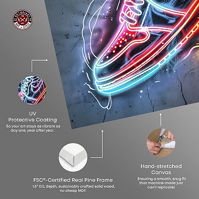 Notoriart Colorful Lights Sneaker Canvas Wall Art