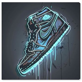 Notoriart Light Up Neon Sneaker Canvas Wall Art