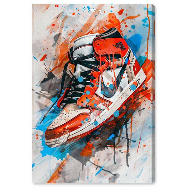 Notoriart Colorful Splatter Sneaker Canvas Wall Art