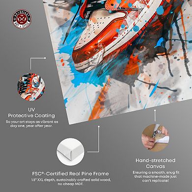 Notoriart Colorful Splatter Sneaker Canvas Wall Art