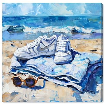 Notoriart Sneakers By The Beach Canvas Wall Art