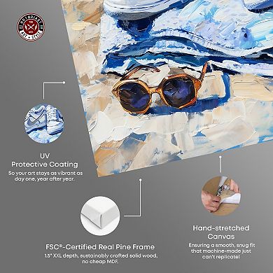 Notoriart Sneakers By The Beach Canvas Wall Art