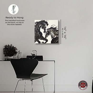 Notoriart Ink Brush Horses Abstract Canvas Wall Art