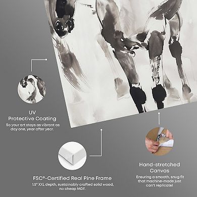 Notoriart Horses In Inkwash Canvas Wall Art