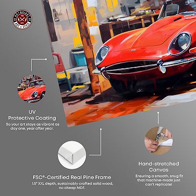 Notoriart Garage Trophy Car Canvas Wall Art