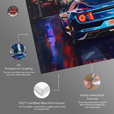 Notoriart Night Drive Sports Drive Canvas Wall Art