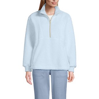 Women's Lands' End Rib Collar Sherpa Fleece Pullover
