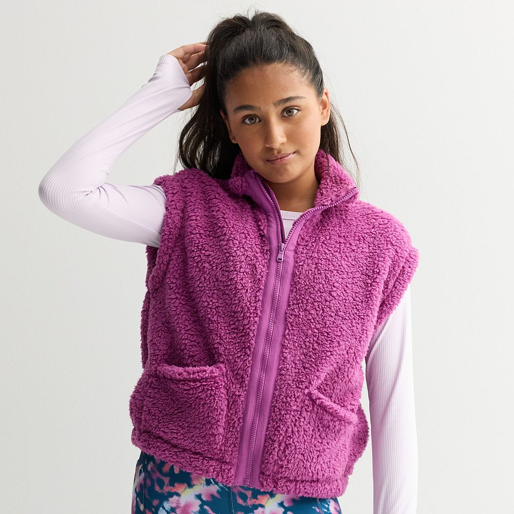 r♡　ジプソフィア　Wool Mohair Teddy Vest Girls 7-16 Tek Gear® Zip Front Teddy Vest