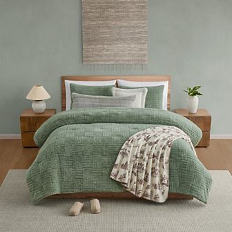 Bearpaw Jaela Faux Fur Comforter Set with Shams