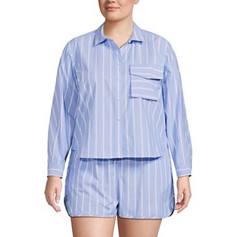 Plus Size Lands' End 2 pc Pajama Top & Pajama Shorts Set