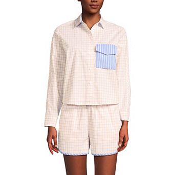 Women's Lands' End 2 pc Pajama Top & Pajama Shorts Set