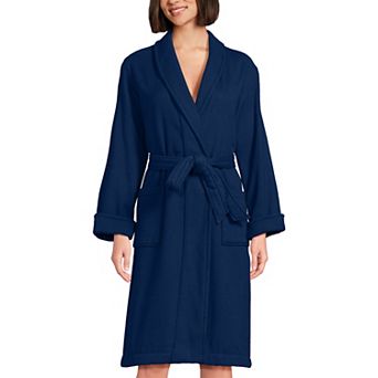 Women's Lands' End Cotton Terry Knee Length Spa Bath Robe